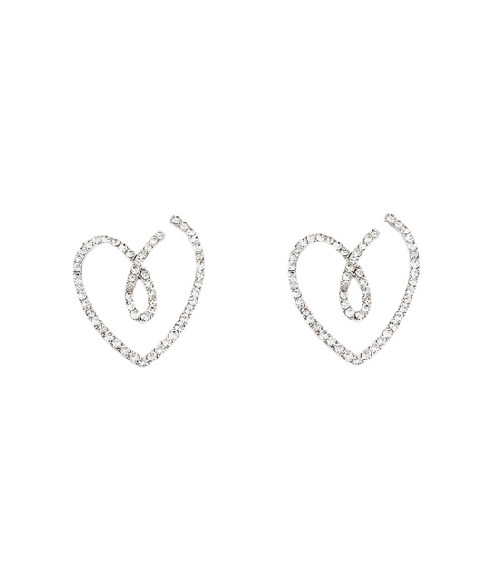 Rhinestone Heart Earrings